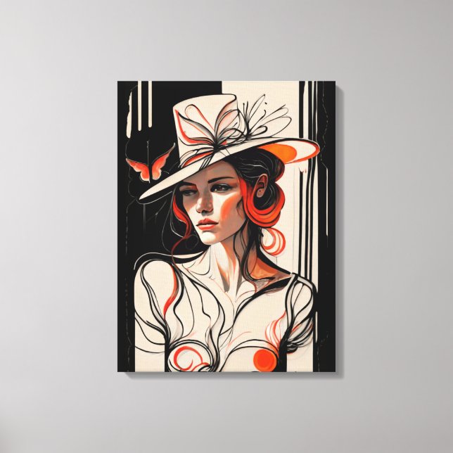 Kentucky Derby Womens Hat Canvas Wall Art Prints (Front)
