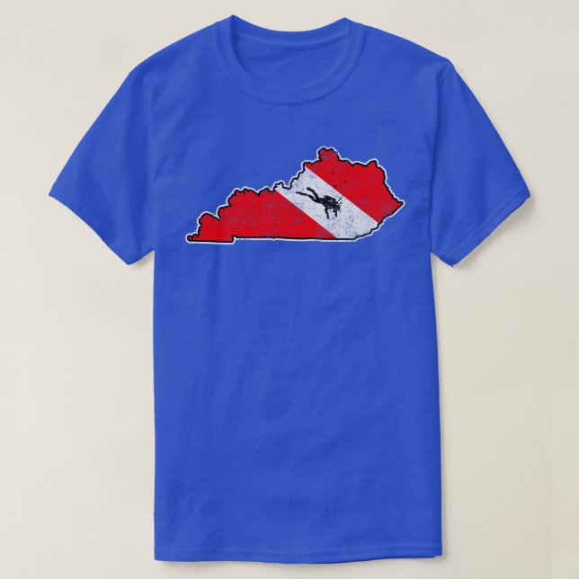 Kentucky Dive Flag Scuba Diving State Map Dive Fla T-Shirt (Design Front)
