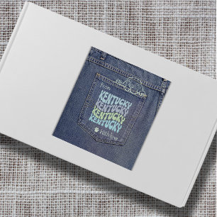 Kentucky Dog in Jean Pocket Classic Square Sticker