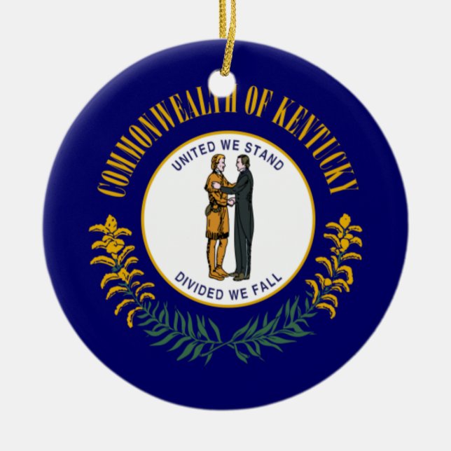 Kentucky Flag Ceramic Tree Decoration (Front)