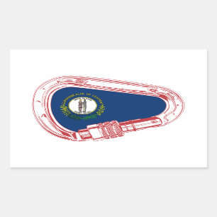 Kentucky Flag Climbing Carabiner Rectangular Sticker