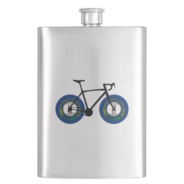 Kentucky Flag Cycling Hip Flask (Front)