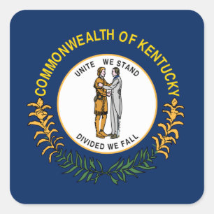 Kentucky flag square sticker