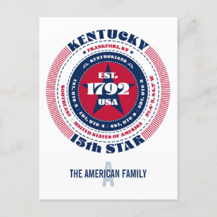 Kentucky, Frankfort, KY, Patriotic, Monogram Postcard