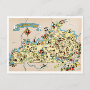 Kentucky Funny Map Postcard