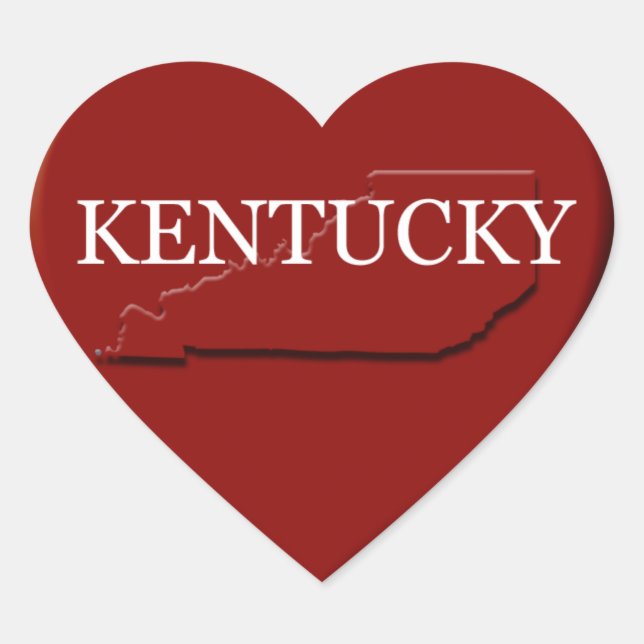 Kentucky Heart Map Design Sticker (Front)
