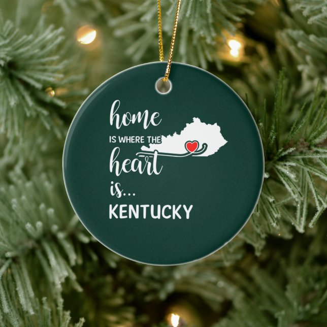 Kentucky Home is where the heart is Ceramic Tree Decoration (Tree)