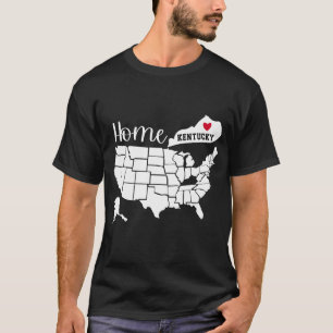 Kentucky Home Love US State Map Silhouette T-Shirt