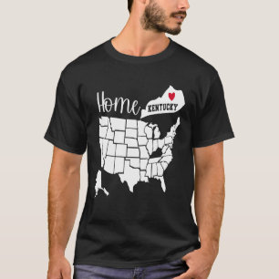 Kentucky Home Love US State Map Silhouette T-Shirt