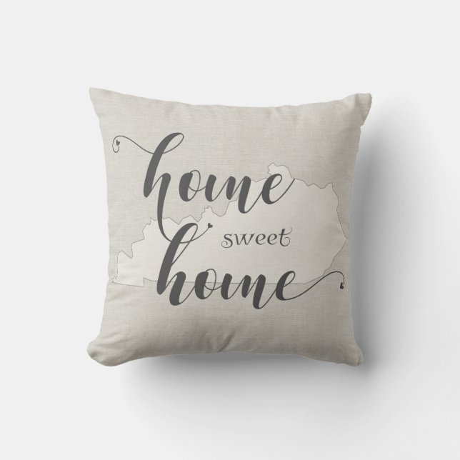 Kentucky - Home Sweet Home burlap-look Cushion (Front)