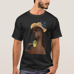 Kentucky Horse Drinking Bourbon Derby Day Dress Ha T-Shirt