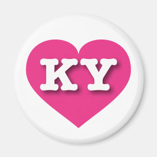 Kentucky Hot Pink Heart - I love KY Magnet