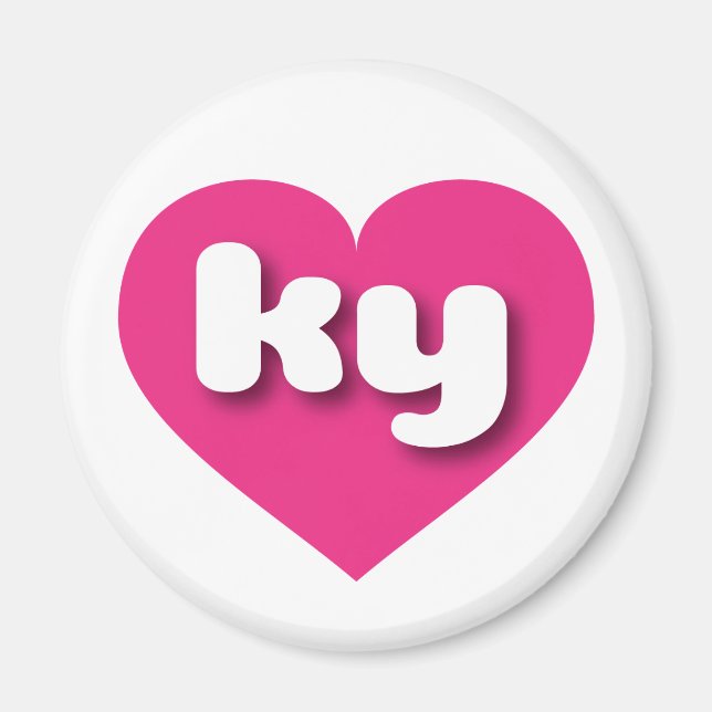 Kentucky hot pink heart - I love ky Magnet (Front)