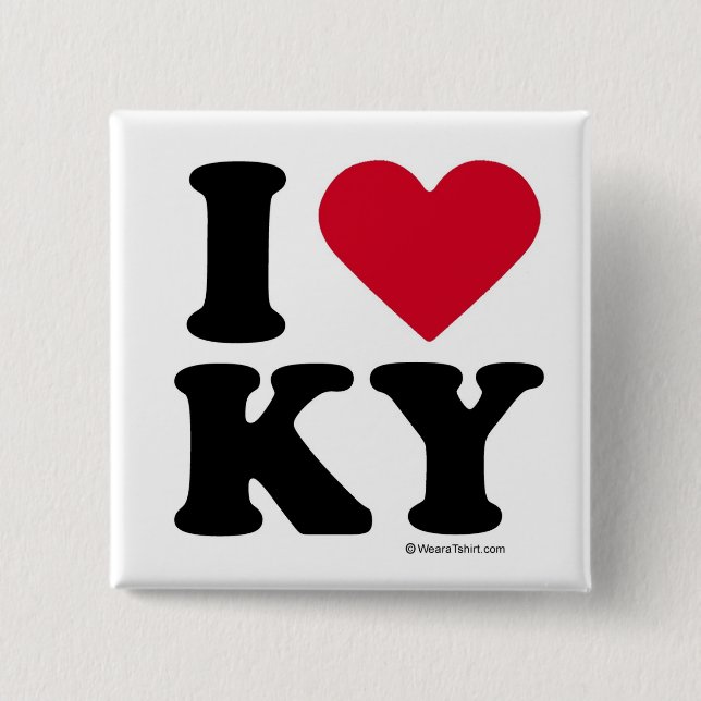 KENTUCKY - I LOVE KY - I LOVE KENTUCKY 15 CM SQUARE BADGE (Front)