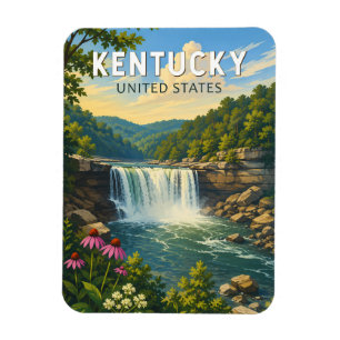 Kentucky Illustration Travel Art Vintage Magnet