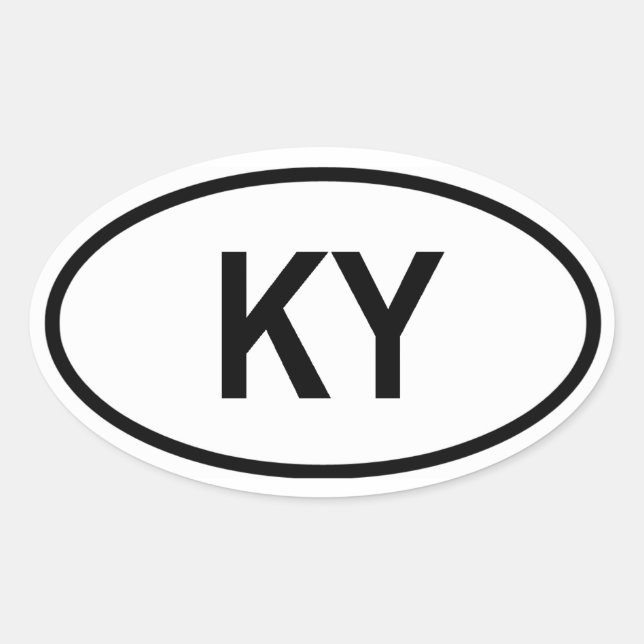 Kentucky "KY" Oval Sticker (Front)