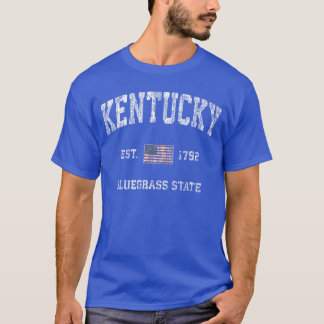 Kentucky KY Vintage Sports Design American Flagee T-Shirt