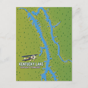 Kentucky Lake USA MAp Postcard