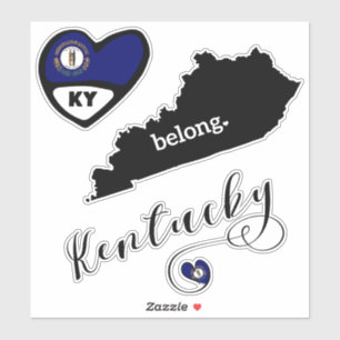 Kentucky Love, 3 Designs, Die Cut Stickers