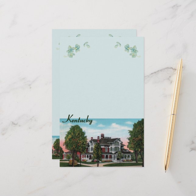 Kentucky Mansion Stationery (Front/Back In Situ)