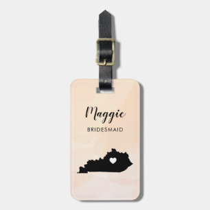 Kentucky Map Luggage Tag, Wedding Party Welcome Luggage Tag
