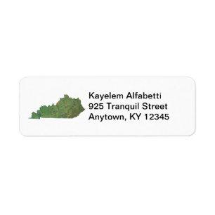 Kentucky Map Return Address Label