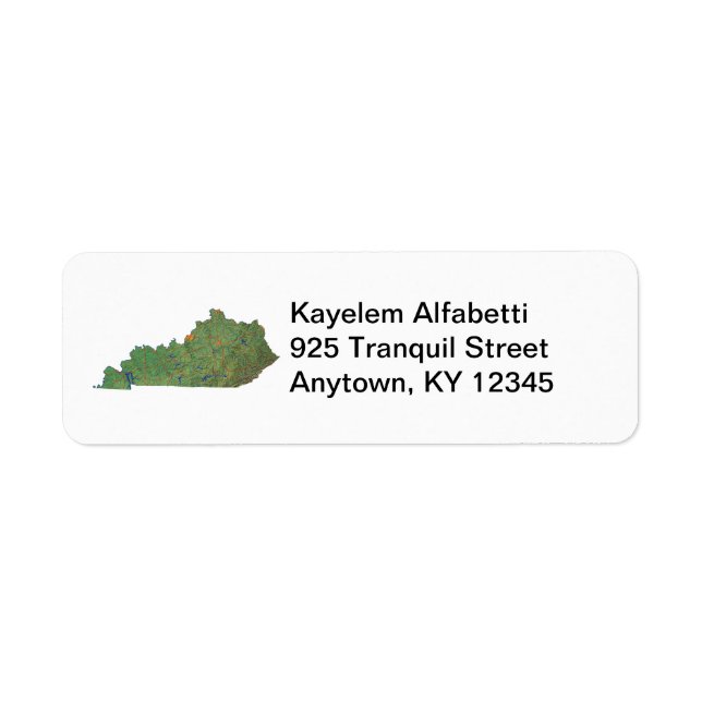 Kentucky Map Return Address Label (Front)