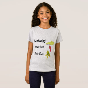Kentucky Map State Bird & Flower T-Shirt