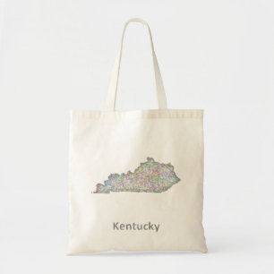 Kentucky map tote bag