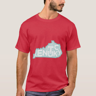 Kentucky Map Typography Blue T-Shirt