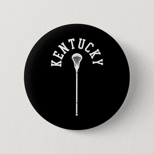 Kentucky Minimalist Vertical Lacrosse Stick Retro  6 Cm Round Badge (Front)