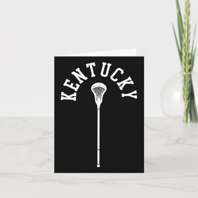 Kentucky Minimalist Vertical Lacrosse Stick Retro  Card (Front)