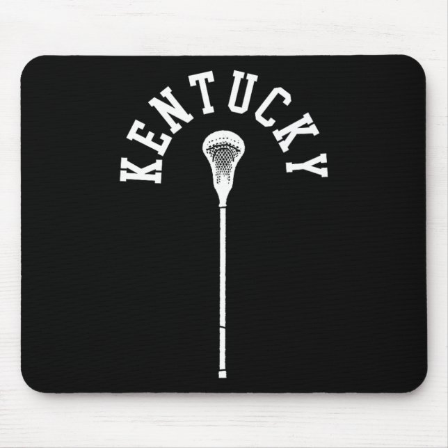 Kentucky Minimalist Vertical Lacrosse Stick Retro  Mouse Mat (Front)
