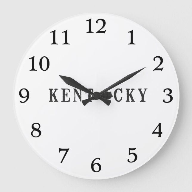 Kentucky Name with State Shaped Letter Large Clock (Front)