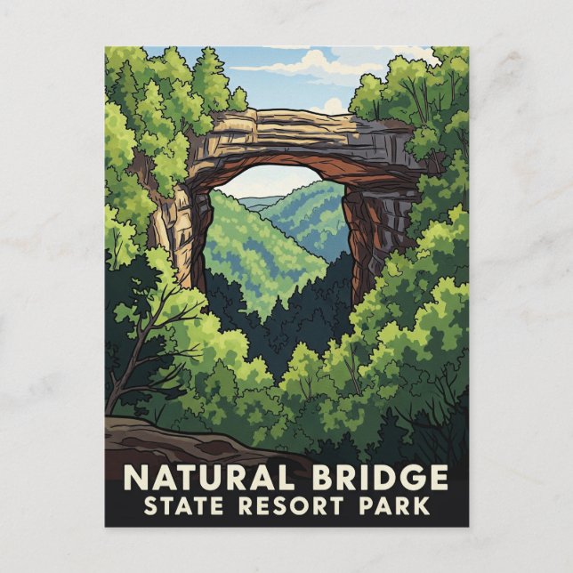 Kentucky Natural Bridge State Resort Park Travel Postcard (Front)