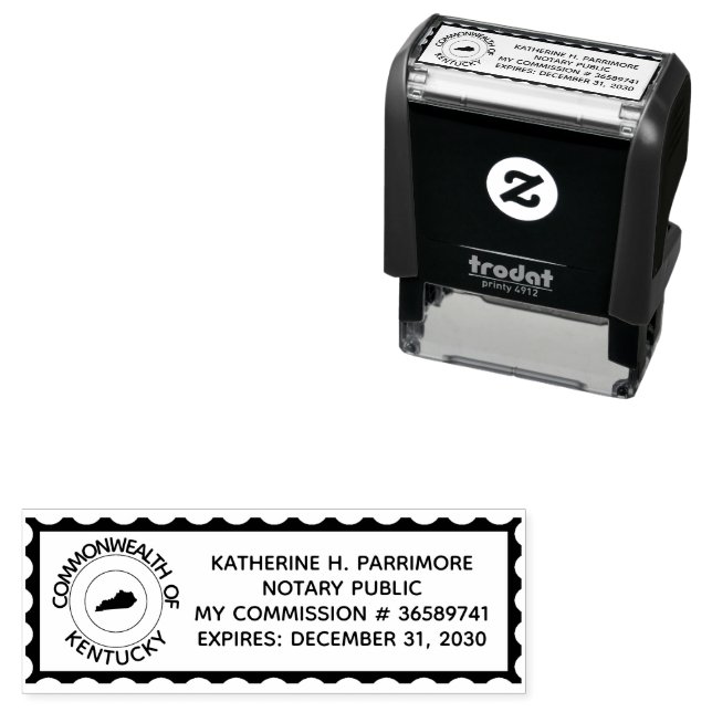 Kentucky Notary Self Inking Rubber Stamp (In Situ)