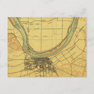 Kentucky Owensboro Vintage Map Postcard