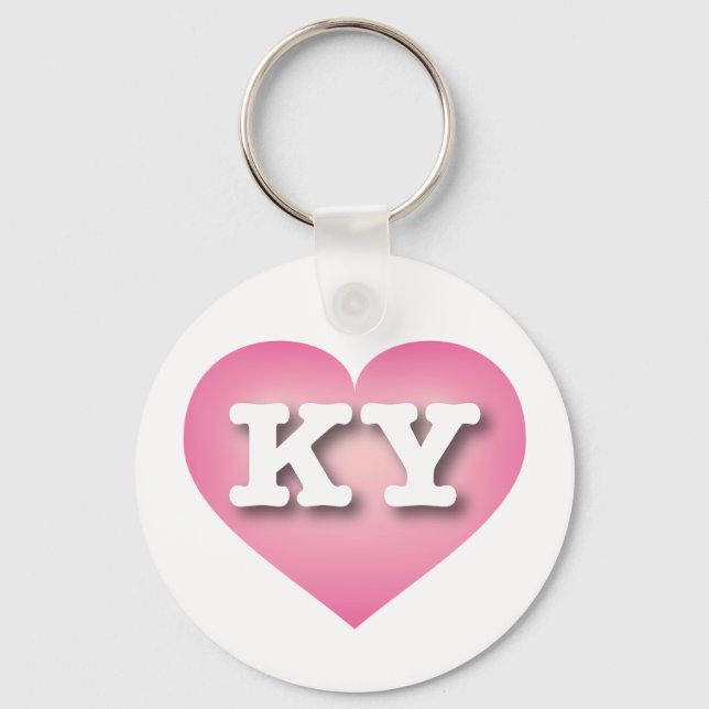 Kentucky Pink Fade Heart - I love KY Key Ring (Front)