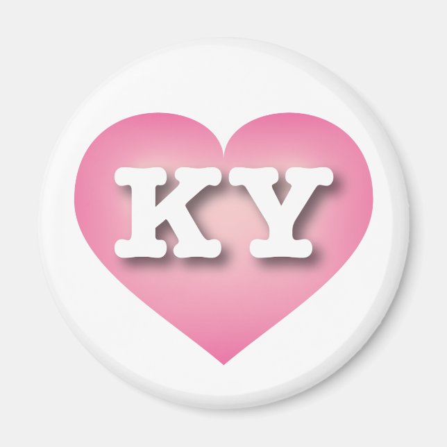 Kentucky Pink Fade Heart - I love KY Magnet (Front)