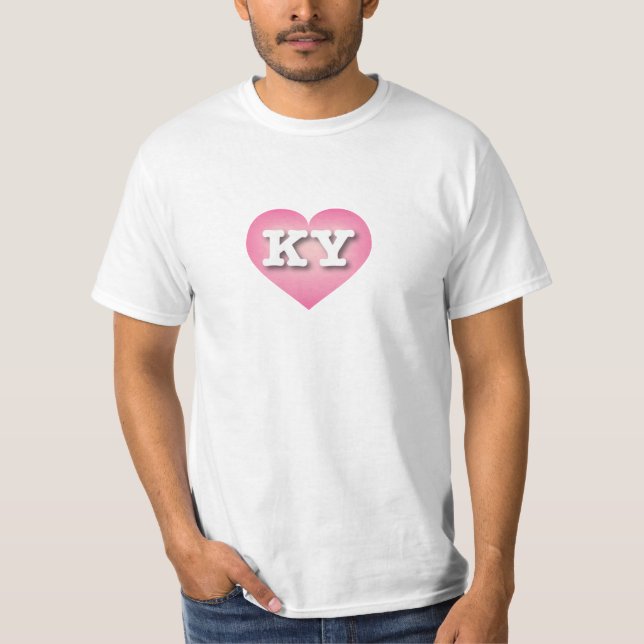 Kentucky Pink Fade Heart - I love KY T-Shirt (Front)