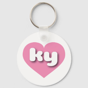 Kentucky pink heart - I love ky Key Ring