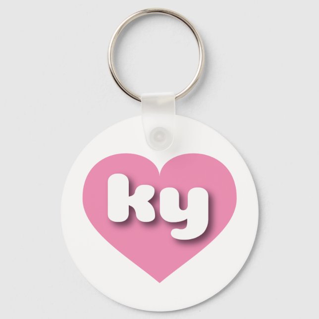 Kentucky pink heart - I love ky Key Ring (Front)