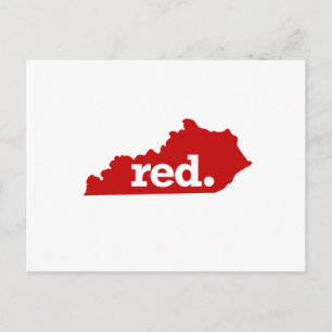 KENTUCKY RED STATE POSTCARD