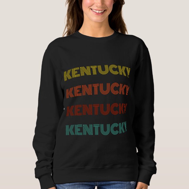 Kentucky Retro Typography American State Sweatshirt (Front)