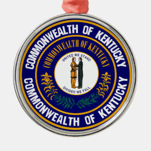 Kentucky Round Emblem Metal Tree Decoration