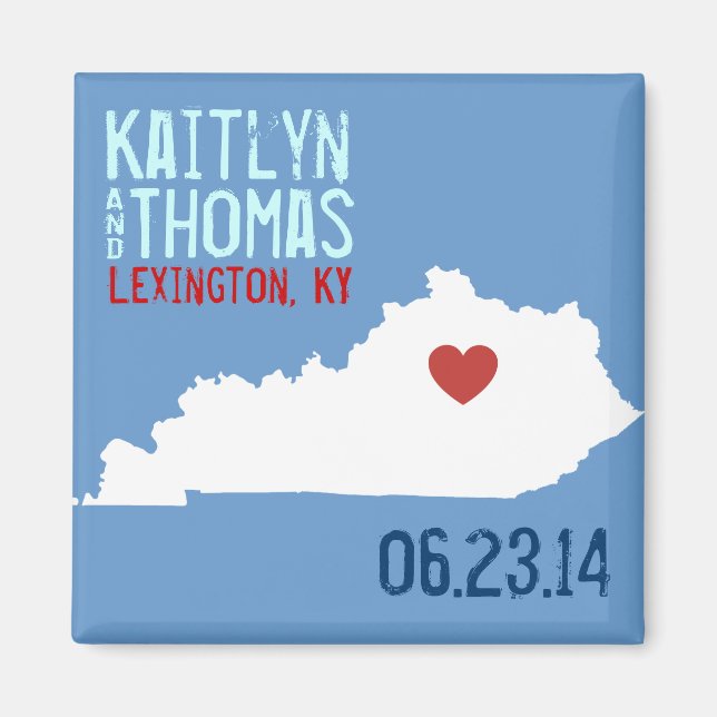 Kentucky Save the Date - Customisable City Magnet (Front)