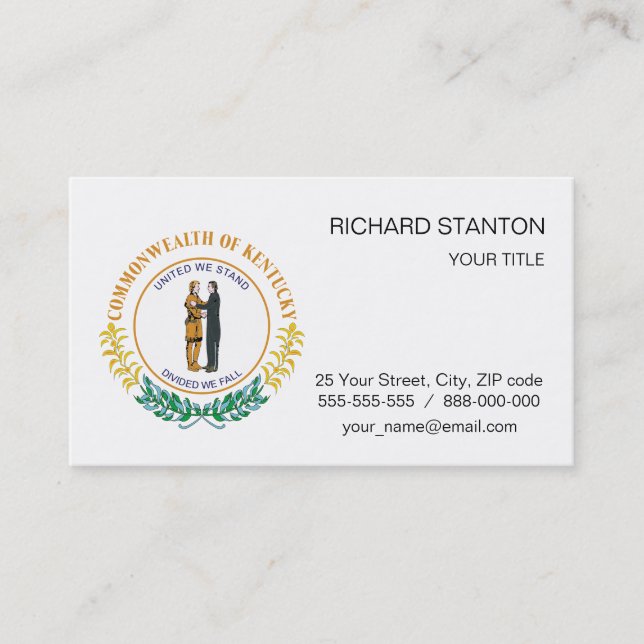 Kentucky sign business card (Front)
