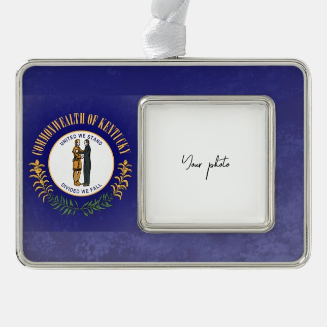 Kentucky Silver Plated Framed Ornament (Front)