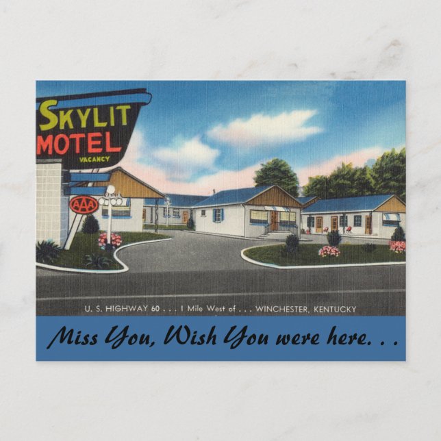 Kentucky, Skylit Motel, Winchester Postcard (Front)