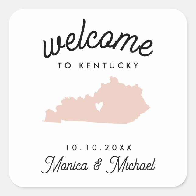 KENTUCKY State Destination Wedding ANY COLOR  Square Sticker (Front)